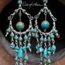 Turquoise & Sterling Silver Handmade Wirewrap Chandeliers - OutOfAsia